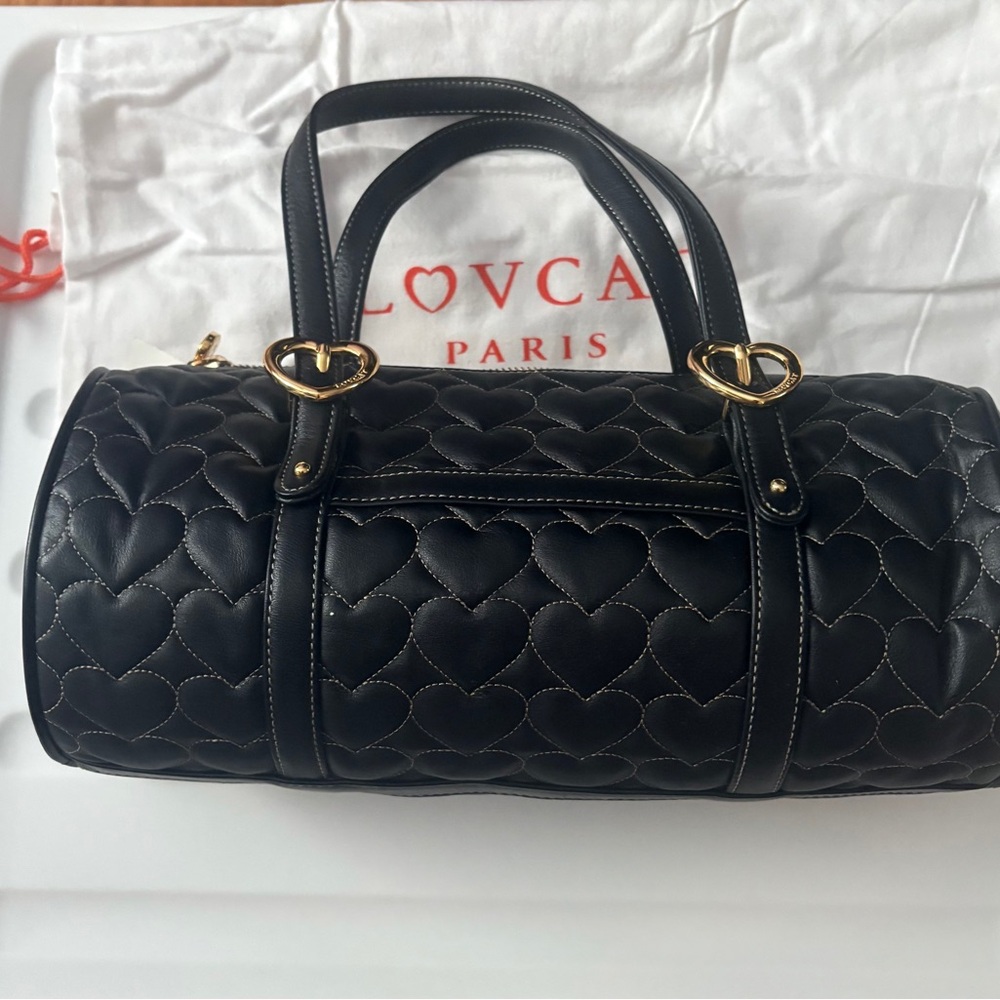 Lovcat Paris | Quilted Heart Barrel Bag – Black (NWT)